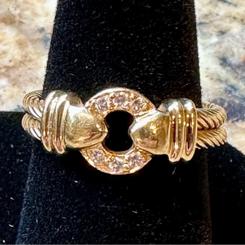 Philippe Charriol 18K Diamond Circle Cable Rope Ring